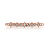 14K Rose Gold 1/20 Ctw Diamond Stackable Band